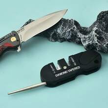 1 buc. Ascuțitor de cuțit de bucătărie multifuncțional pentru acasă, mini - ascuțitor portabil pentru exterior, din oțel tungsten, instrument de ascuțire ceramică, instrument de ascuțire antiderapant