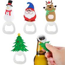 2pcs Christmas Party Bottle Opener, Cute Santa Claus, Christmas Tree, Snowman Design, Essential Gift For Family And Holiday Gatherings, Christmas Party Supplies, Family Dinner