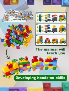 70-Piece Colorful STEM Train Building Set For Kids 3+ – Creative DIY Blocks With Rolling Wheels & Fun Stickers