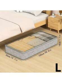 1 caixa de armazenamento dobrável embaixo da cama, caixa organizadora casual de algodão à prova de poeira, bolsa de armazenamento dobrável de grande capacidade, à prova de poeira e umidade, recipiente de armazenamento de design plano que economiza espaço