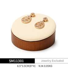 Oirlv Solid Wood Jewelry Tray Bracelet Ring Display Props Sets Jewelry Organizer Holder Necklace Display Stand Jewelry Plate-Beige - Beige - View 10