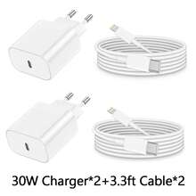 30W Fast Charging Kit: EU USB C Wall Charger + 3.3Ft/100cm USB C To Lightning Cable For Fast Data Transfer, Compatible With IPhone 14/13/12/11/XR/XS/XS Max Phone Charger Nan - EU C Type Plug(220-240V) - View 14