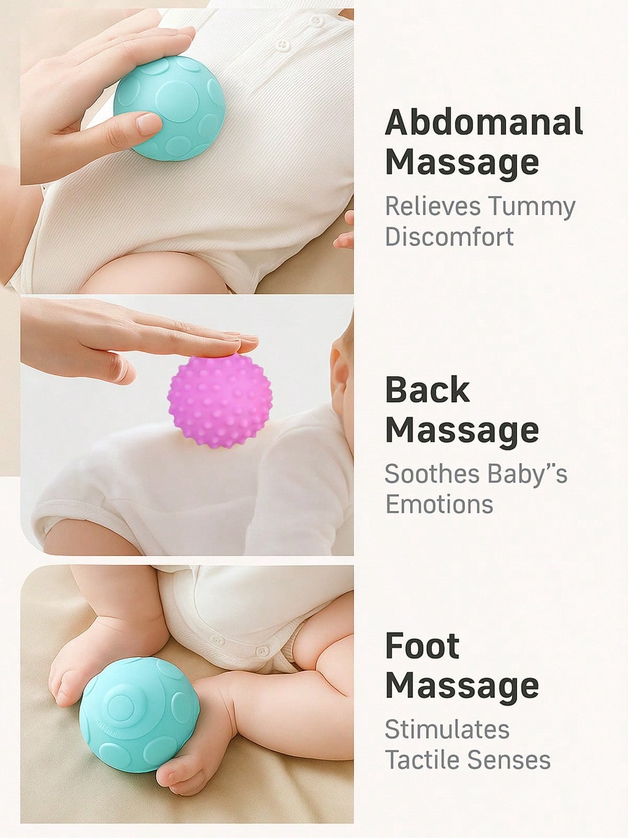 6 كرات حسية للأطفال، لعبة تسنين للأطفال، تعليم مون...