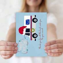 1pc Festive Christmas Mail Truck Greeting Card With Envelope, 12cm X 18cm, Universal Appreciation For Hard Work, Paper Holiday Card For Family, Friends, And Colleagues