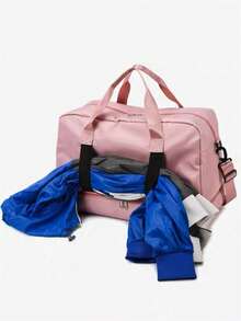 Baila Morena Sports Trunk Bag Nylon Water Resistant Large Capacity Hand Bag Shoulder Bag Adjustable Crossbody Strap Sneaker Bag Waterproof Pocket - 0.霧綠 - 查看 3
