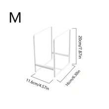 1pc Iron Plate Storage Rack, Minimalist White Plate Organizer Rack For Kitchen