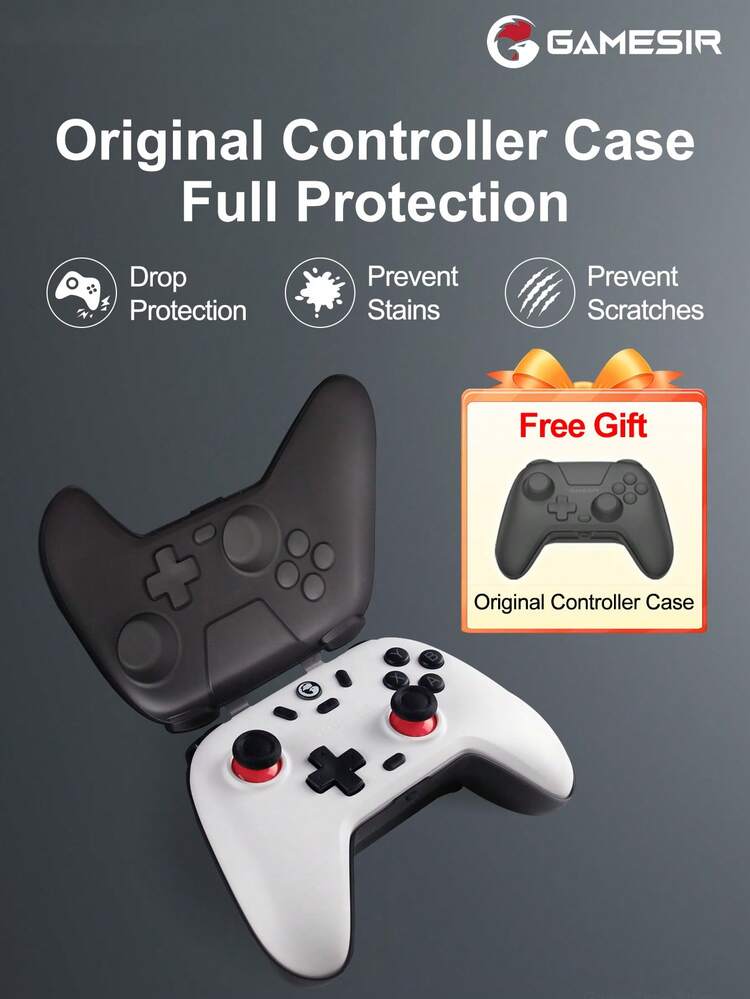 GameSir PC Game Controller, Compatible With 2 Gamepads, Nova Lite Joystick, Compatible With Switch, Steam, Deck, Android, IOS Devices And Windows, Hall Effect Joystick, Comes With Original Controller Protective Case, High Cost Performance, Simulated Trigger Buttons, Dual Rumble Motors, Supports Rapid Fire, Gaming Console Accessory, 600mAh Lithium Battery, Supports Wireless (2.4G) Or Wired Connection, Semi-Transparent Black - Translucent Black - View 3