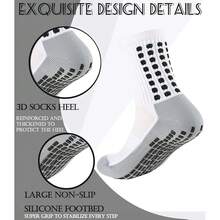 KMOLY 1 Set Soccer Grip Socks,Shin Guard Sleeves For Football Basketball For Men And Women Black/White One Size - màu đen - Xem 4