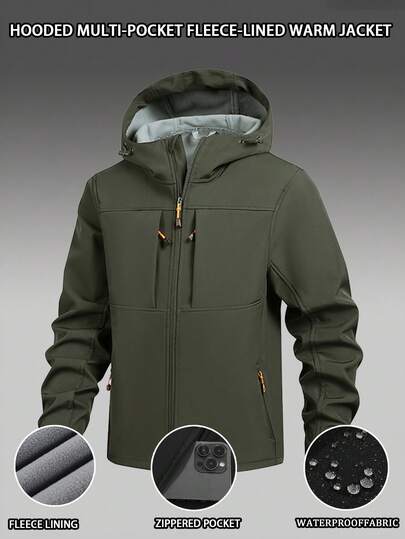 Herren Outdoor Lässig wasserdichte, winddichte, thermisch gefütterte dicke Jacke, Herbst/Winter