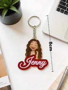 1pc Customized 3D Acrylic Keychain Personalized Photo Character Bag Charm Birthday Anniversary Gift - Multicolor - View 5