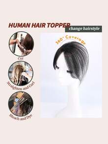 Tóc giả kẹp 4x6cm có mái cho nữ, che tóc bạc và tăng độ phồng cho tóc mỏng, tóc giả liền mạch, tóc giả thẳng nhẹ, sử dụng hàng ngày - Nhiều màu - Xem 6