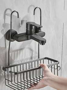 1 pezzo Portaoggetti da appendere per il bagno, Scaffale portaoggetti da bagno, Cestino portaoggetti da bagno, Portaoggetti per shampoo e gel doccia, Accessori da bagno, Organizzazione e archiviazione per il bagno