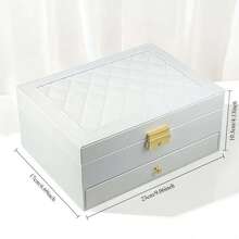 3-Layer Jewelry Box With Jewelry Storage Drawers, Large Jewelry Box And Storage Case, With Velvet Earring Holder, Lockable Jewelry Box, Gift For Valentine's Day - Multicolor - View 11