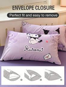 Juego de ropa de cama de 2/3 piezas con estampado lindo de Sanrio - Hello Kitty/Kuromi/Cinnamoroll/Pochacco (1 funda nórdica + 1/2 fundas de almohada, sin relleno) Tamaño completo de dibujos animados, suave y cómodo, adecuado para dormitorio, hogar, hotel, todas las estaciones, con cierre de cremallera y funda de almohada, multicolor, juego de ropa de cama extra grande, funda nórdica extra grande