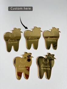 5/10pcs Personalized Acrylic Name Plate Display, Customized Baby's First Tooth Keepsake Decor, Fairy Theme Party Gift, First Tooth Decoration, Fairy Tooth Gift Decor, Christmas Gift, Christmas Decoration - Multicolor - View 3