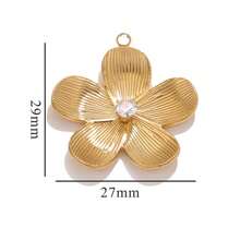 1/5-Piece 304 Stainless Steel Fashion Minimalist Cherry Blossom Inlaid With Synthetic Crystal Pearl Pendant, Featuring 18K Gold-Plated Finish. Lightweight And Elegant Floral Design, Suitable For Car Key Charms, Birthday Or Festive Gifts, Valentine's Day Gift Bags For Couples, Ladies' Stainless Steel Jewellery Pendant DIY Accessories, Or Pendant Necklaces.