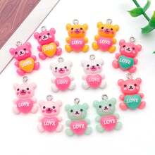 1 Pack Mixed Cute Resin Love Bear Lollipop Cake Rainbow Charm Kawaii Resin Pendant For Jewelry Necklace Bracelet Earrings Making Diy Crafts - Multicolor - View 17