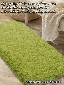 1pc Solid Color Soft & Cozy Shaggy Area Rug, Plush Grass Green Carpet For Living Room/Bedroom, Modern Minimalist Nordic Style Home Decor, Warm & Comfortable Cream Texture Floor Mat, Autumn/Winter Seasonal Gift, Fluffy Christmas/Halloween/Valentine's Day Decoration, Easy Care Living Room/Sofa/Bedside Rug - Grass Green - View 14