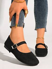 New Vintage Women Flat Ballet Flats With Mary Jane, Spring/Summer/Autumn - Black - View 13