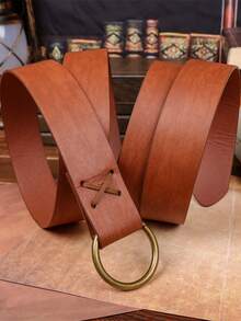 Viking Embossed Waist Belt - Medieval Faux Leather Belt With Cross Pendant, Brown, Ideal For Cosplay, Men & Women, Viking-Themed Accessory|Vintage Waist Belt| Faux Leather Belt Halloween Costume