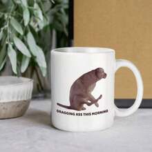 "Dragging  This Morning" Coffee Mug, 11 Oz, Funny Dog Mug, Gift For Dog Lovers, Coffee Lovers, Pet Owners, Birthday Christmas New Year Gift For Friends Dad Mom Sister Coworker Girlfriend Boyfriend - 白色 - 查看 4