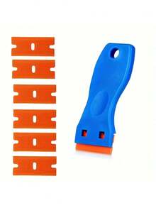 1 pièce Grattoir en plastique multifonctionnel, réutilisable et non dommageable, retire la peinture, les débris, les étiquettes, les autocollants, léger et pratique pour le nettoyage du verre, le retrait des décalcomanies, des autocollants et des vieux adhésifs dans la salle de bain, les toilettes, la voiture, le mur, le sol