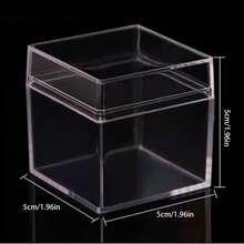 12个全新高透明PS塑料方形包装盒，上下盖开口包装盒，托盘式透明盒