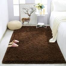 Modern Soft Fluffy Large Shaggy Rug For Bedroom Livingroom Dorm Kids Room Indoor Home Decorative, Non-Slip Plush Furry Fur Area Rugs Comfy Nursery Accent Floor Carpet 4'x6' Brown - 棕色 - 查看 3