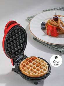 SCISHARE Máy làm bánh waffle mini 1 cái, khuôn bánh waffle 10cm, lớp chống dính gốc nước, dễ vệ sinh, công suất 350W, làm nóng nhanh, thiết kế nhỏ gọn để cất trong ngăn kéo, phích cắm EU, dây nguồn 70cm - Lý tưởng cho trẻ em và gia đình làm bữa sáng khi đi du lịch và trong những căn bếp nhỏ, chỉ cần thêm bột (Màu đỏ tròn) - Đỏ️ - Xem 12