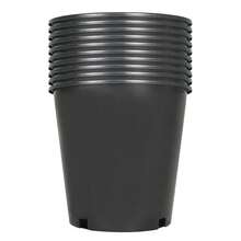 Flower Pot Seedling Pot Gardening Flower Pot With Drainage Holes Can Be Used For Planting, Cuttings, Seedlings, Succulent Cultivation, Seed Germination, Suitable For Patio Lawn Garden Indoor And Outdoor Reusable 2-Gallon 10PCS Black Round - 黑色 - 查看 1