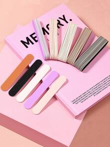 100pcs/50pcs/10pcs Mini Nail Files - 100/180 Grit Emery Boards For Nails,Disposable Doubled Sided Coarse & Fine Bulk Manicure Kit Home Salon Use(Black ,Pink ) - Multicolor - View 6