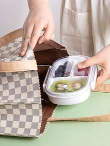 1pc Minimalist Food Storage Container, Portable Fruit Bento Box, Refrigerator Airtight Box, Microwave Lunch Box, Outdoor Lunch Box, Student Lunch Box, School Supplies - White - View 2