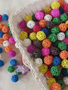 2/3/5pcs Rattan Ball Toys, 5cm Parrot Foot Grab & Chew Small Ball Toys, Rattan Parrot Toys - View 10