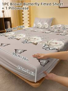 2/3 Pcs Printed Fitted Sheet Set, Bedding, Bed Sheet Set, Soft And Comfortable Bedding, Room Decor, Mother's Day Decor, Skin-Friendly Bed Cover Set For All Season, Domitory Bedding Set, Mattress Protector For Bedroom, Mother's Day Gift, Fits For Twin Full King Queen Size Bed, 1 Fitted Sheet And 2 Pillowcases, Back School Bedding, Machine Washable - 彩色 - 查看 69