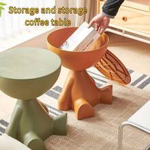 Senmeo 1 Piece 2-In-1 Modern Creative Bear-Shaped Storage Cabinet Bedside Table, Creative Bedside Table, Home Sofa Side Rack, Bedroom Balcony Mobile Mini Table, Small Apartment Coffee Table, Suitable For Storage In The Living Room And Bedroom. - màu đen - Xem 4