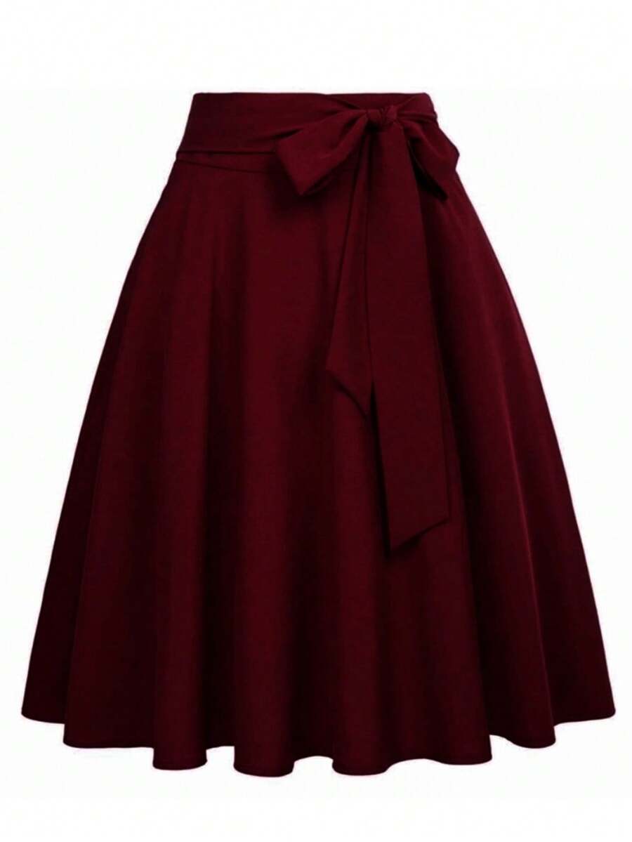 Midi Skirt Gode Envelope Evangelical Fashion - Burgundy - View 1