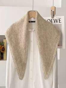 قطعة واحدة وشاح/شال مثلث من خليط الصوف المحبوك دافئ وعملي للنساء، مناسب للمواعيد والتسوق والخروجات اليومية