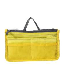 Purse Organizer Handbag, Tote Bag Organizer Insert - 13 Pockets, Upgrade Large Capacity, Waterproof Nylon Perfect Cosmetics Travel Pouch For Make Up Simple Foldable Storage Bag, Multifunctional Organizer