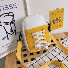 Bolso bandolera de lona con parches exagerados y personalizado de moda, bolso de hombro de mujer con bolsillo para teléfono y monedero