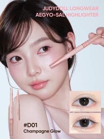 JUDYDOLL Double Under Eyeliner, Dual-Ended Concealer Pen, Eye Shadow Highlighter & Contour 2-In-1 Pearlescent Glitter Waterproof Makeup For Beginners