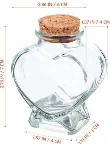 5Pcs Empty Mini Glass Heart-Shaped Bottles With Cork Stoppers, Empty Mini Glass Heart-Shaped Bottle, Keepsake Jar With Cork Stoppers, Clear Heart Shaped Vase Drift Vial For DIY Art Crafts, Party, Wedding Decoration, Christmas Home Setup, Festive Themed Decorations, Holiday Gift Recommendations ﻿,School Supplies,Back To School