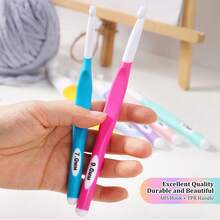 1 Set Colorful Ergonomic Crochet Hooks, Household Crochet Tools, Sewing Supplies, Soft Handle Crochet Hook Set Suitable For DIY Handcraft Like Knitting Sweaters, Scarves, Etc. - 8pcs/set - View 5