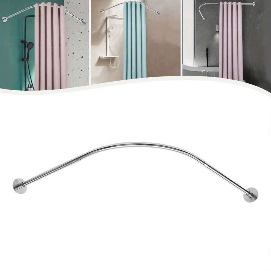 YUNRUX Shower Curtain Rod, Adjustable Shower Curtain Angle Rod, Shower Rod For Bathroom Bathtub - Multicolor - View 1