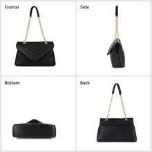Women Shoulder Bag, Fashionable Quilted Vegan Leather Crossbody Purses With Adjustable Chain Designer Purses-2025 - S,綠色 - 查看 3