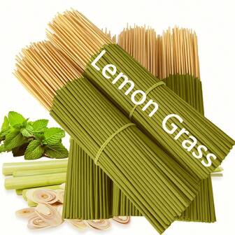 [200/50/25]Pcs Lemongrass Incense Sticks, Natural Citrus Scented Sticks For Outdoor Ambiance, Patio, Garden, Camping, Porch, Long-Lasting Fragrance To Enjoy Fresh Air