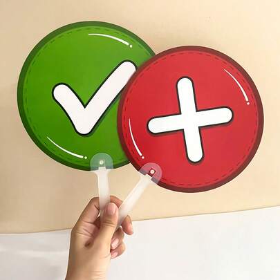 Lachilly 10个教师投票牌，绿色/红色，是/否，课堂正确/错误投票牌，适用于学校学生课堂活动用品