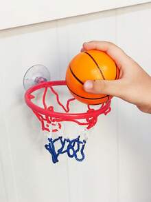 Juguete de mini baloncesto con ventosa, sin necesidad de perforar, juguete portátil de baloncesto para niños
