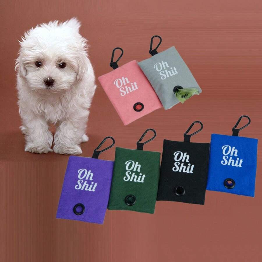 现货创意狗狗便便袋分配器，户外遛狗便便收集袋支架，“哦”便便袋批发