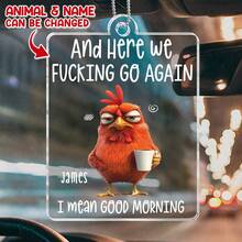 Catygift Personalized Animal Car Hanging Decoration, Custom Acrylic Auto Accessory, Unique Gift For Pet Lovers, Wildlife Themed Car Ornament