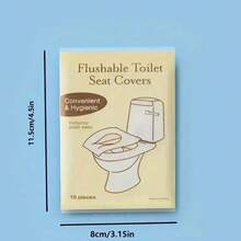 10pcs/20pcs/40pcs Toilet Seat Cover Paper, Waterproof And Hygienic, Brewable Paper Toilet Seat Cover, Public Toilet Travel Accessories, Bathroom Accessories, Airplane, Camping - 卡其色 - 查看 2